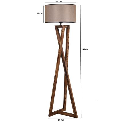 Lampada da terra MACKA 1xE27/60W/230V beige/marrone