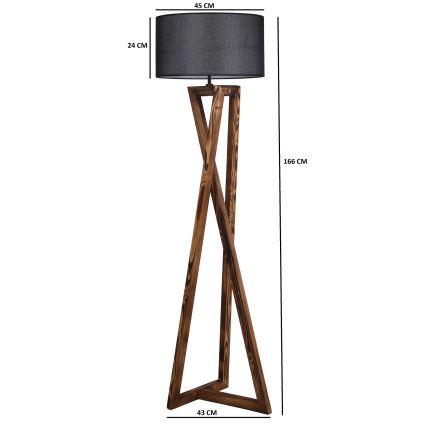 Lampada da terra MACKA 1xE27/60W/230V nero/marrone