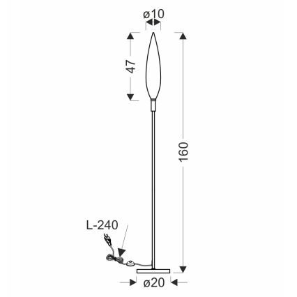Lampada da terra NORDIC 1xG9/5W/230V cromo nero