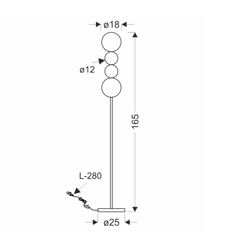 Lampada da terra PLAYA LED/15W/230V nera