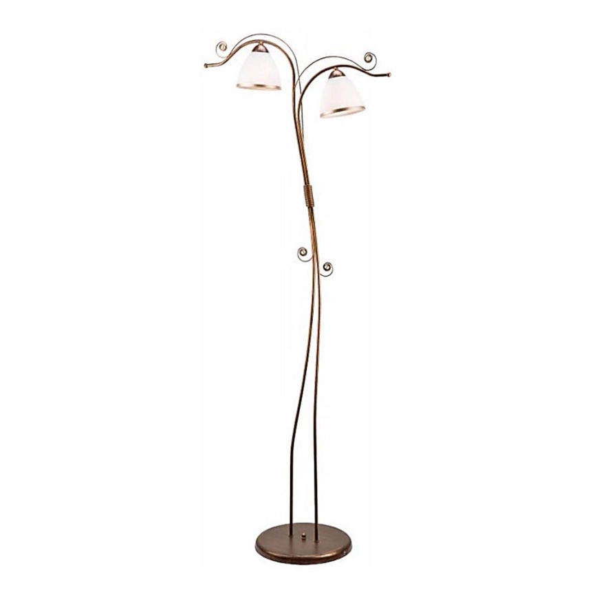 B.K.Licht Lampada Da Terra Retro, Piantana Con Portalampada Orientabili