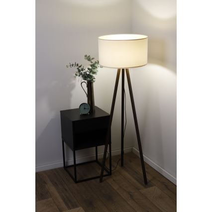 Lampada da terra STANDART 1xE27/60W/230V crema/wengé