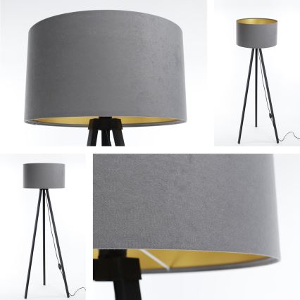 Lampada da terra STANDART 1xE27/60W/230V grigio/wengé