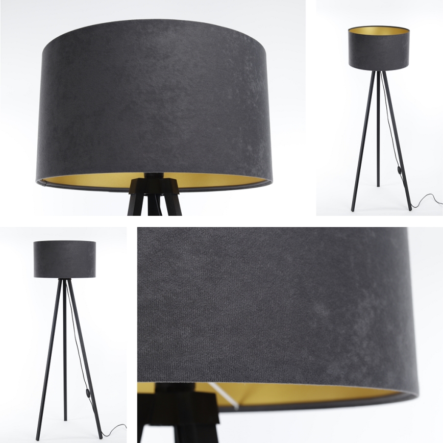 Lampada da terra STANDART 1xE27/60W/230V grigio/wengé