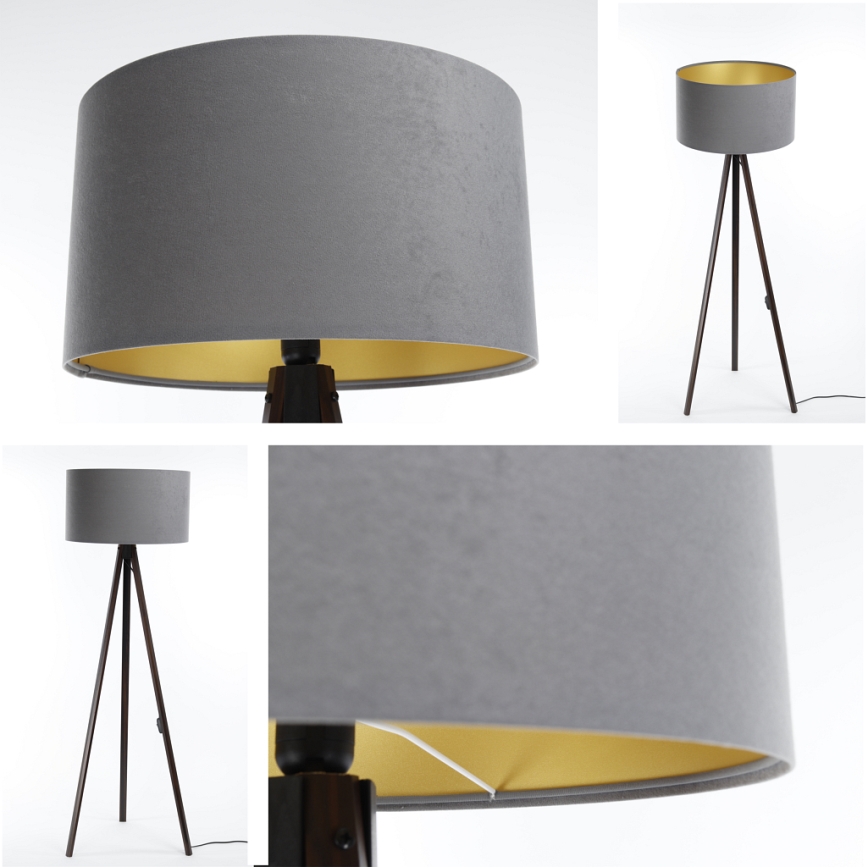 Lampada da terra STANDART 1xE27/60W/230V grigio/wengé