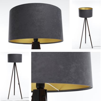 Lampada da terra STANDART 1xE27/60W/230V grigio/wengé