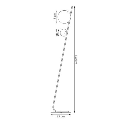 Lampada da terra TATU 2xG9/8W/230V bianca