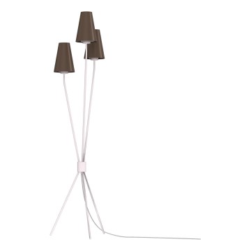 Lampada da terra TREFOT 3xE14/15W/230V marrone/crema