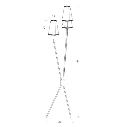 Lampada da terra TREFOT 3xE14/15W/230V marrone/crema