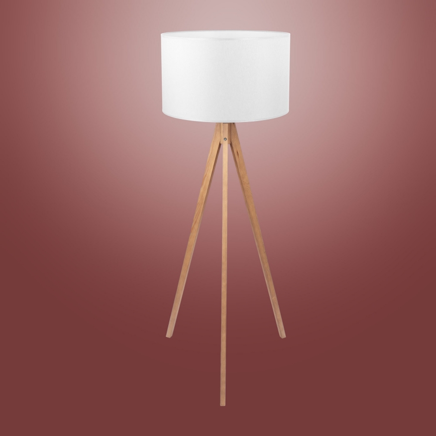 Lampada da terra TREVISO 1xE27/25W/230V bianco/legno