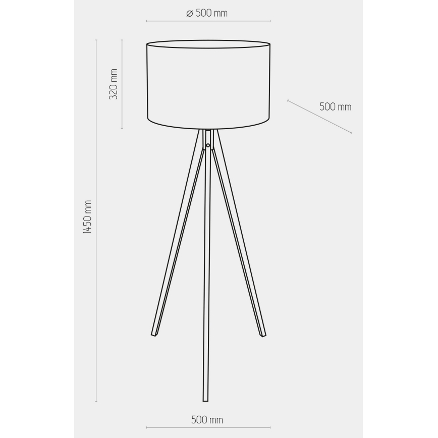 Lampada da terra TREVISO 1xE27/25W/230V bianco/legno