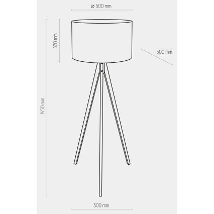 Lampada da terra TREVISO 1xE27/25W/230V grigio/legno