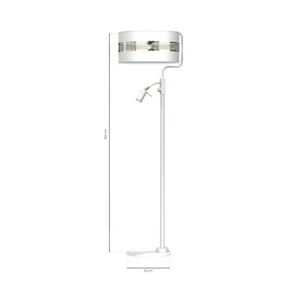 Lampada da terra ULTIMO 1xE27/40W/230V + 1xGU10/MR11/7W bianco