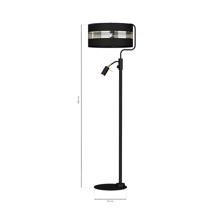 Lampada da terra ULTIMO 1xE27/40W/230V + 1xGU10/MR11/7W nero