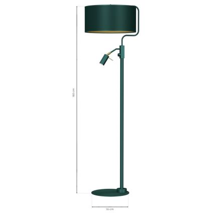 Lampada da terra VERDE 1xE27/60W/230V + 1xGU10-MR11/7W verde