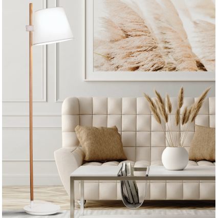 Lampada da terra VIANA 1xE27/60W/230V bianca/marrone