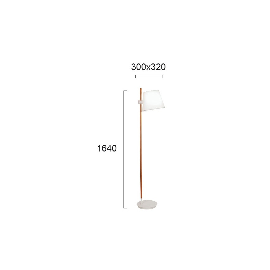 Lampada da terra VIANA 1xE27/60W/230V bianca/marrone