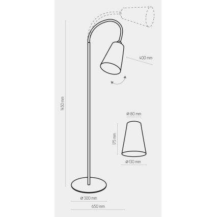 Lampada da terra WIRE 1xE27/15W/230V nero/oro