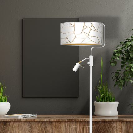 Lampada da terra ZIGGY 1xE27/40W/230V + 1xGU10/MR11/7W bianco/oro