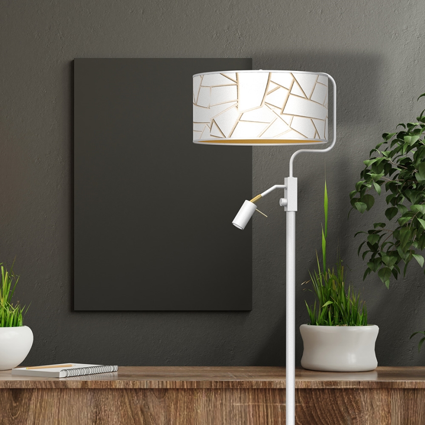 Lampada da terra ZIGGY 1xE27/40W/230V + 1xGU10/MR11/7W bianco/oro
