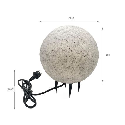 Lampada decorativa da esterno LUMISTONE 1xE27/15W/230V IP65 Ø 25 cm