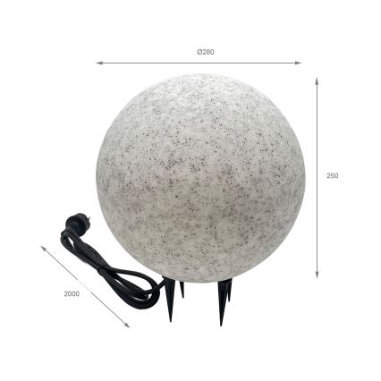 Lampada decorativa da esterno LUMISTONE 1xE27/15W/230V IP65 Ø 28 cm
