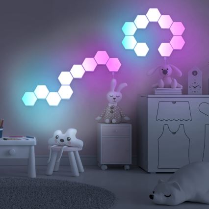 SET 9x LED RGBW Luce decorativa da parete dimmerabile MAYA LED/1W/230V + telecomando