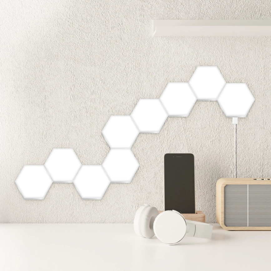 SET 9x LED RGBW Luce decorativa da parete dimmerabile MAYA LED/1W/230V + telecomando