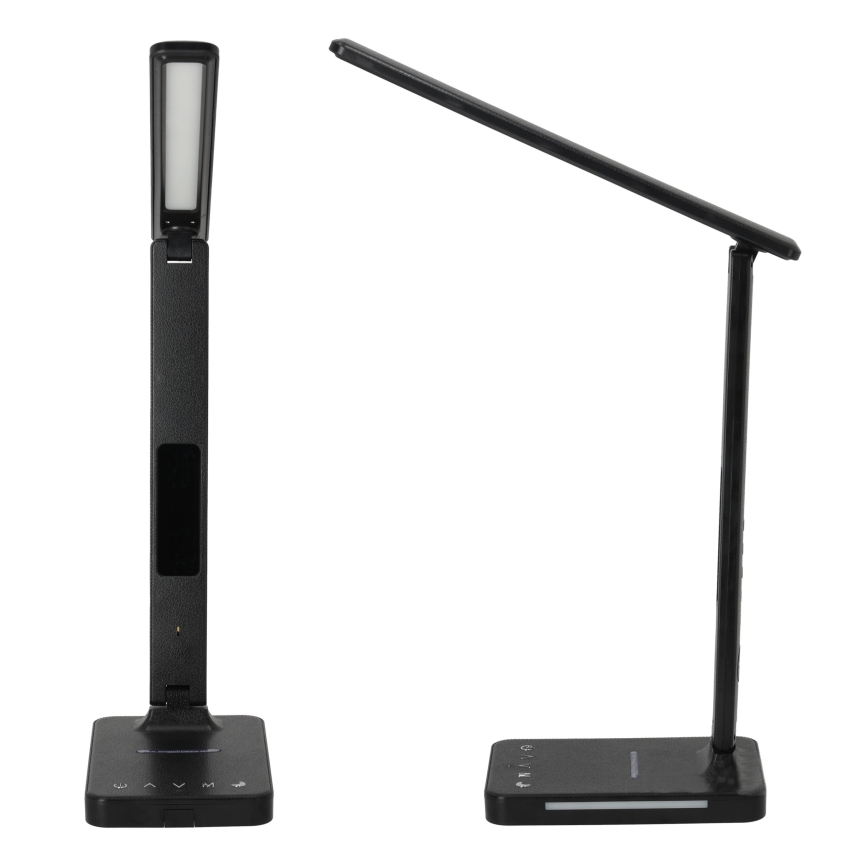 Lampada da tavolo LED dimmerabile con ricarica wireless	 QI, display e Porta USB LED/7W/230V 3000-6000K nero