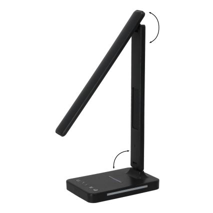 Lampada da tavolo LED dimmerabile con ricarica wireless	 QI, display e Porta USB LED/7W/230V 3000-6000K nero