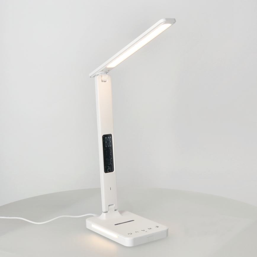 Lampada da tavolo LED dimmerabile con ricarica wireless	 QI, display e Porta USB LED/7W/230V 3000-6000K bianco
