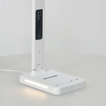 Lampada da tavolo LED dimmerabile con ricarica wireless	 QI, display e Porta USB LED/7W/230V 3000-6000K bianco