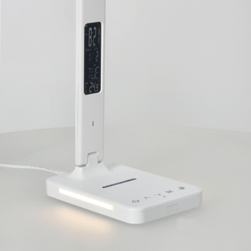 Lampada da tavolo LED dimmerabile con ricarica wireless	 QI, display e Porta USB LED/7W/230V 3000-6000K bianco