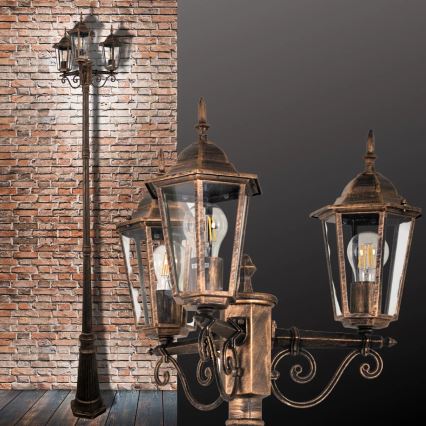 Lampada da esterno 3xE27/20W/230V IP43 2,58 m effetto patina