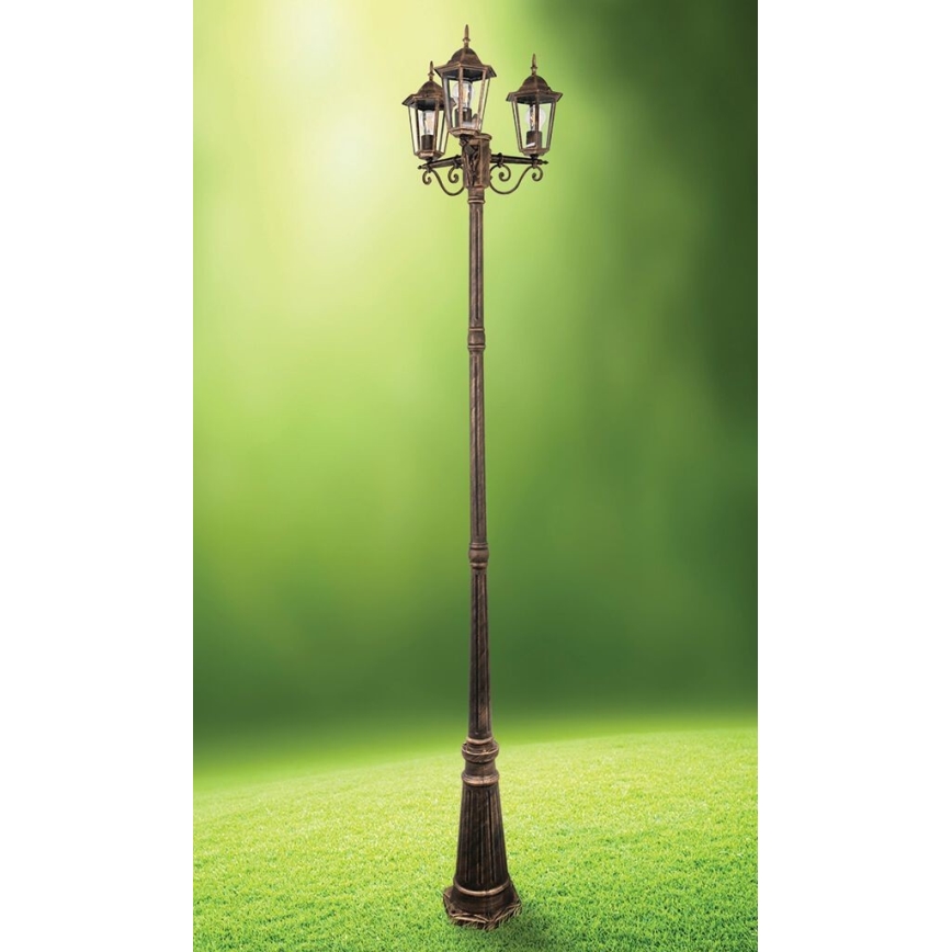 Lampada da esterno 3xE27/20W/230V IP43 2,58 m effetto patina