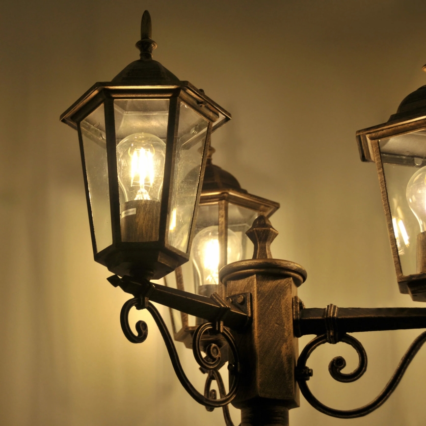 Lampada da esterno 3xE27/20W/230V IP43 2,58 m effetto patina