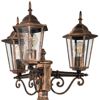 Lampada da esterno 3xE27/20W/230V IP43 2,58 m effetto patina