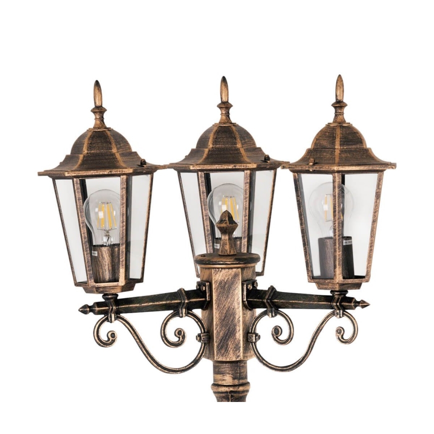 Lampada da esterno 3xE27/20W/230V IP43 2,58 m effetto patina