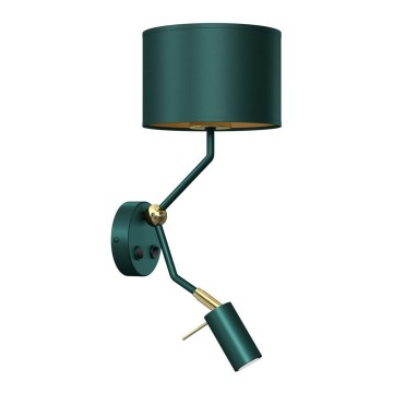 Lampada flessibile VERDE 1xE27/60W/230V + 1xGU10-MR11/7W verde