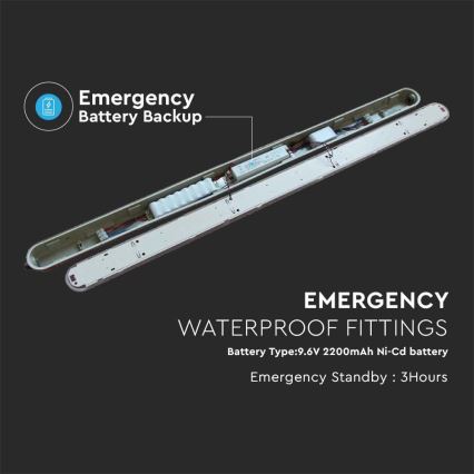 Lampada fluorescente tecnica LED con modulo di emergenza EMERGENCY LED/36W/230V 4000K 120cm IP65