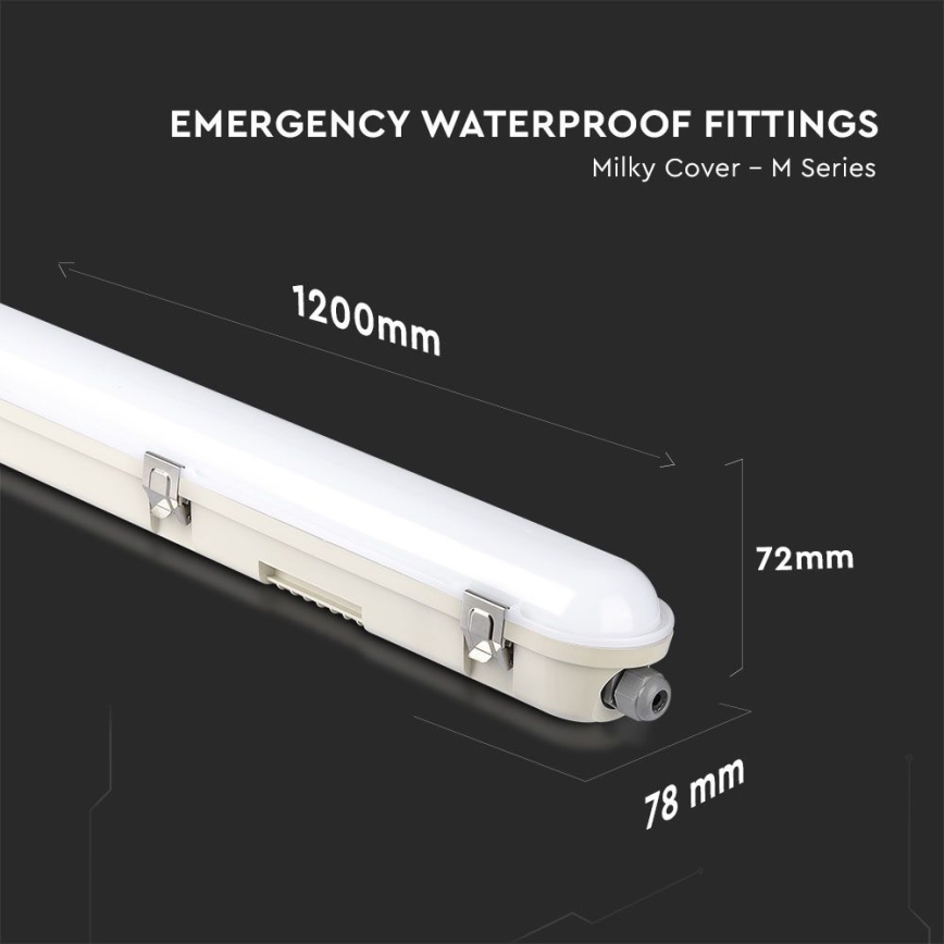 Lampada fluorescente tecnica LED con modulo di emergenza EMERGENCY LED/36W/230V 4000K 120cm IP65
