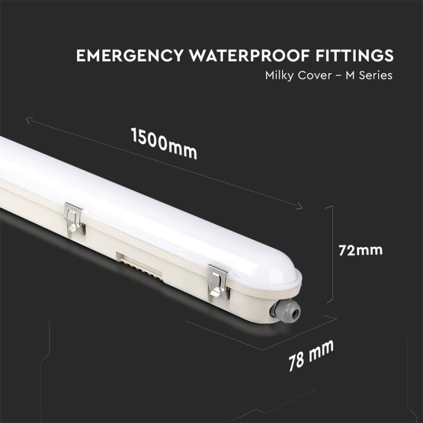 Lampada fluorescente tecnica LED con modulo di emergenza EMERGENCY LED/48W/230V 4000K 150cm IP65