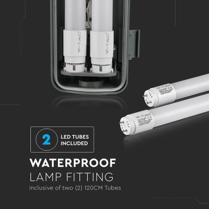 Lampada fluorescente tecnica LED T8 2xG13/22W/230V IP65 4000K 156 cm