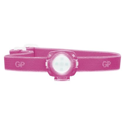 Lampada frontale LED GP EVERYBODY 4xLED/2×CR2025 rosa