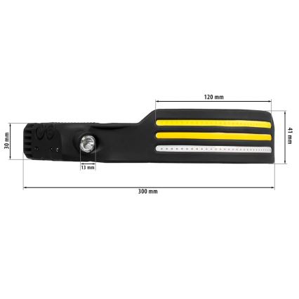 LED Dimmerabile ricaricabile lampada da testa con sensore e luce rossa 4xLED/5V IP44 300 lucente 1200 mAh