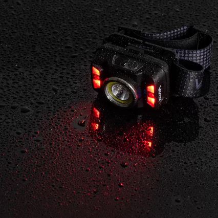 LED Dimmerabile ricaricabile lampada da testa con sensore e luce rossa LED/15W/5V IP66 430 lucente 1800 mAh