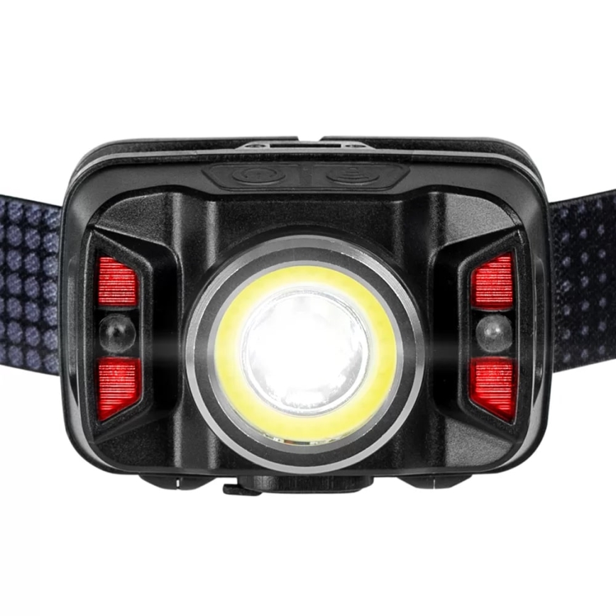 LED Dimmerabile ricaricabile lampada da testa con sensore e luce rossa LED/15W/5V IP66 430 lucente 1800 mAh