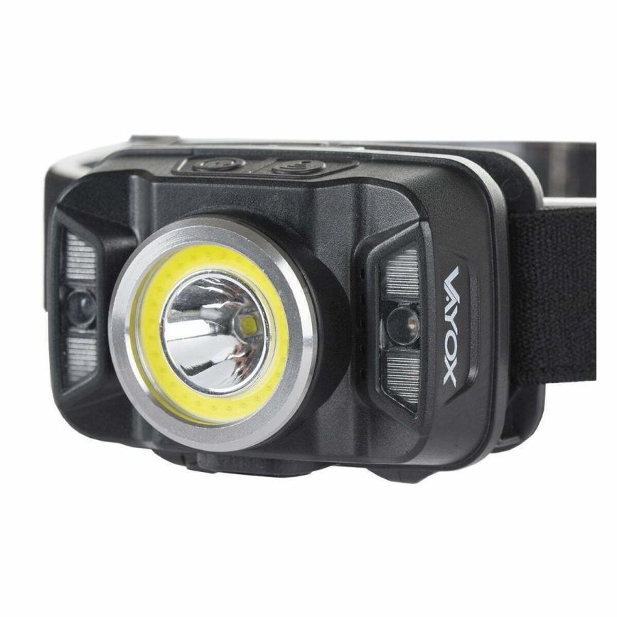 LED Dimmerabile ricaricabile lampada da testa con sensore e luce rossa LED/15W/5V IP66 430 lucente 1800 mAh
