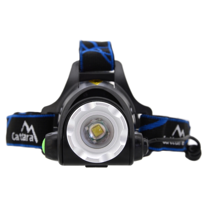 Lampada frontale LED ricaricabile LED/6W/7,4V 5600 mAh IP44 nero/blu