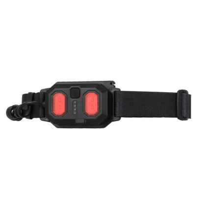 Lampada frontale ricaricabile 2x LED, 5V, 180 lm, 900 mAh, nera